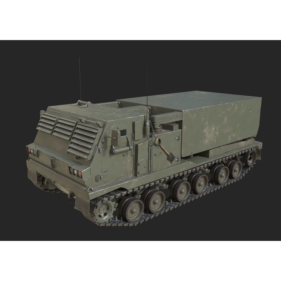 USA ARMY M270 MLRS 3D Model – Low Poly Game Asset, FBX - View 10