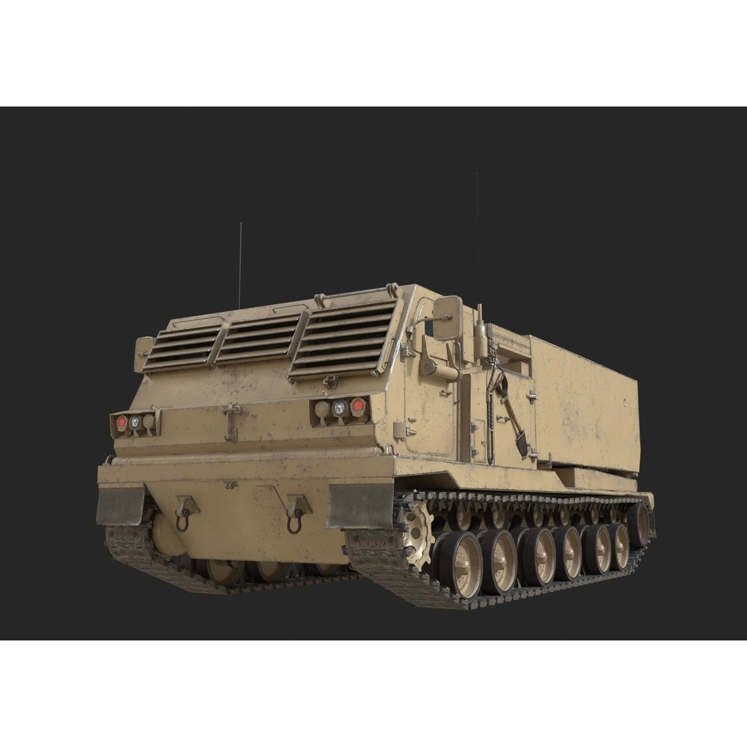 USA ARMY M270 MLRS 3D Model – Low Poly Game Asset, FBX - View 11