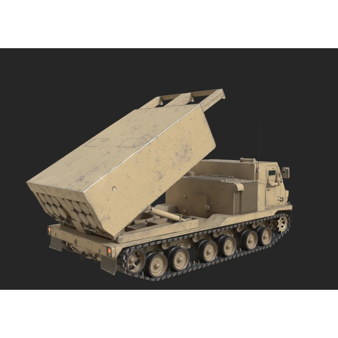 USA ARMY M270 MLRS 3D Model – Low Poly Game Asset, FBX - View 12