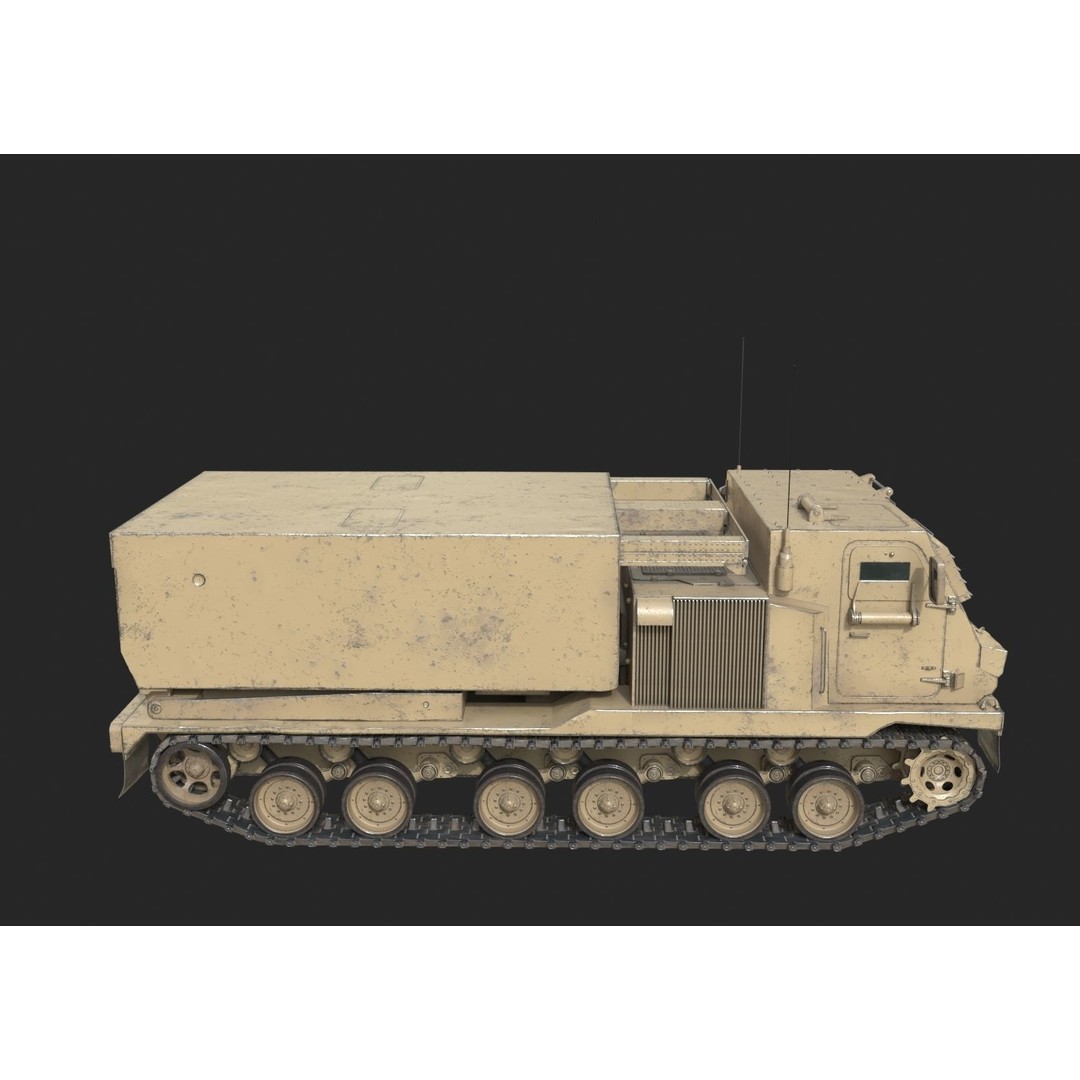 USA ARMY M270 MLRS 3D Model – Low Poly Game Asset, FBX - View 14