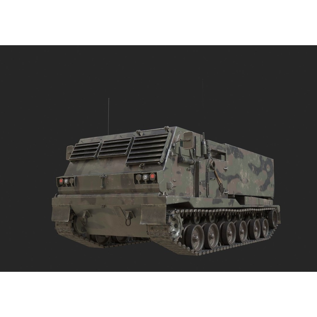 USA ARMY M270 MLRS 3D Model – Low Poly Game Asset, FBX - View 3