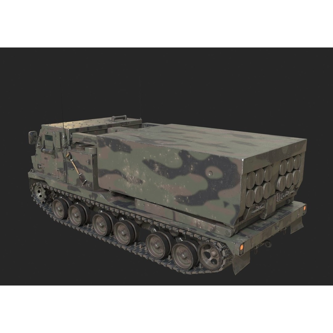USA ARMY M270 MLRS 3D Model – Low Poly Game Asset, FBX - View 4