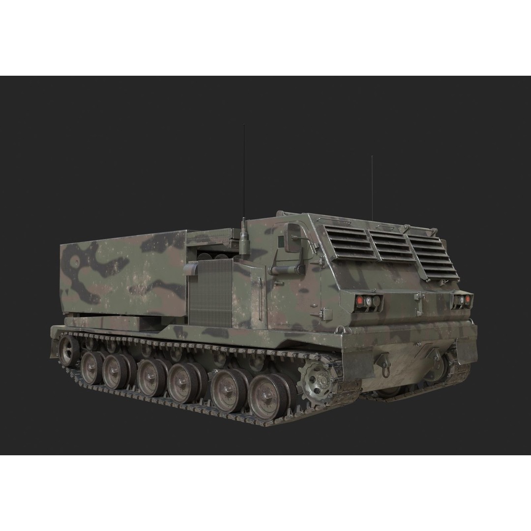 USA ARMY M270 MLRS 3D Model – Low Poly Game Asset, FBX - View 5
