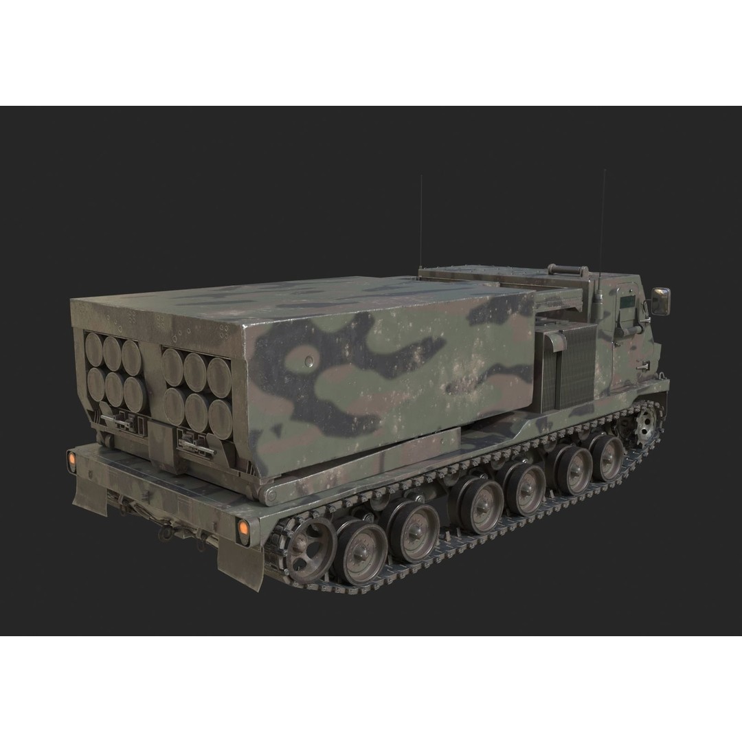USA ARMY M270 MLRS 3D Model – Low Poly Game Asset, FBX - View 6