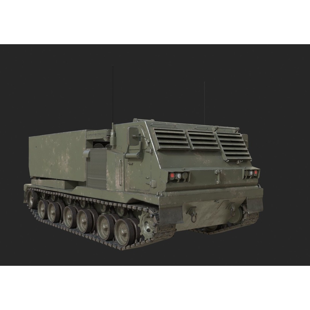 USA ARMY M270 MLRS 3D Model – Low Poly Game Asset, FBX - View 7