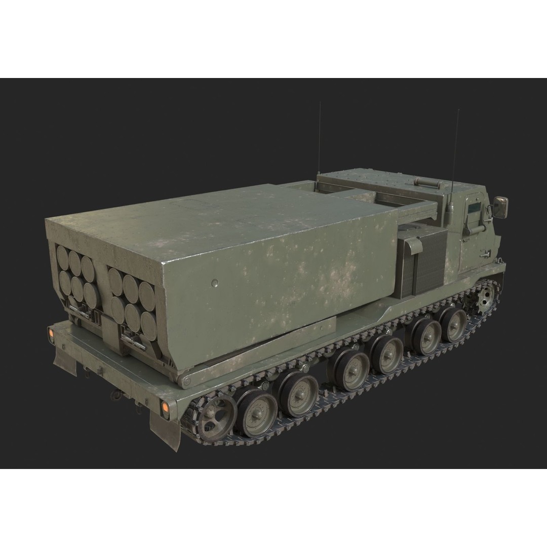USA ARMY M270 MLRS 3D Model – Low Poly Game Asset, FBX - View 8