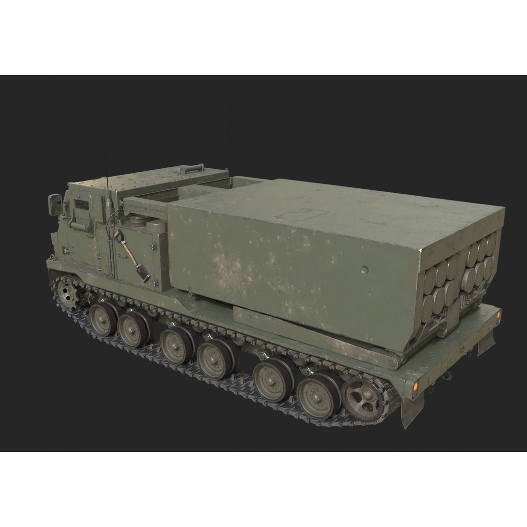 USA ARMY M270 MLRS 3D Model – Low Poly Game Asset, FBX - View 9