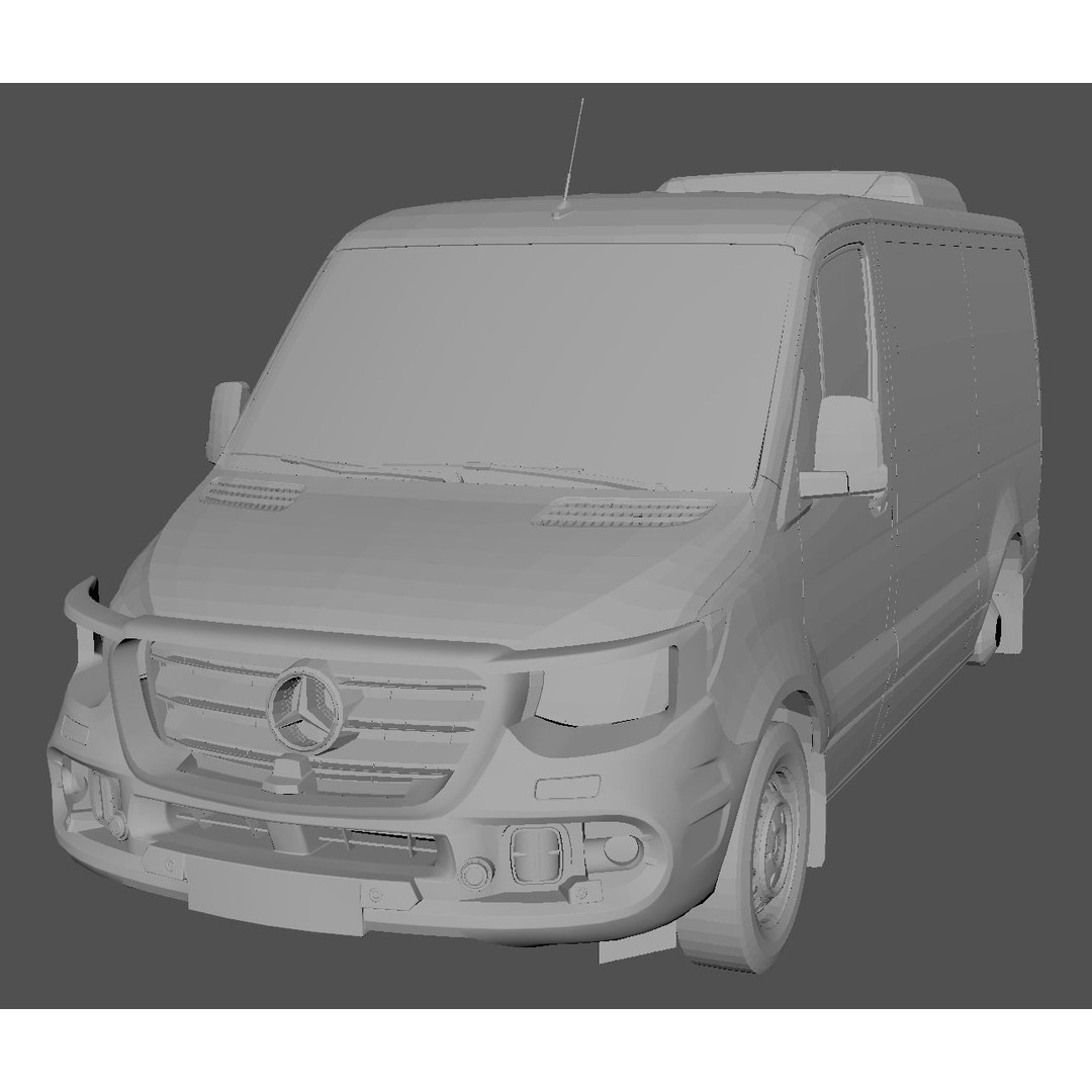 Sprinter Bullbar 3D Model – Low Poly Vehicle Asset, FBX, PBR - View 14