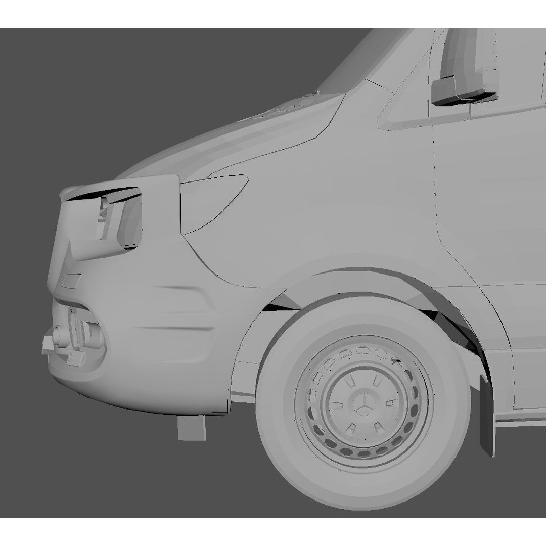 Sprinter Bullbar 3D Model – Low Poly Vehicle Asset, FBX, PBR - View 16