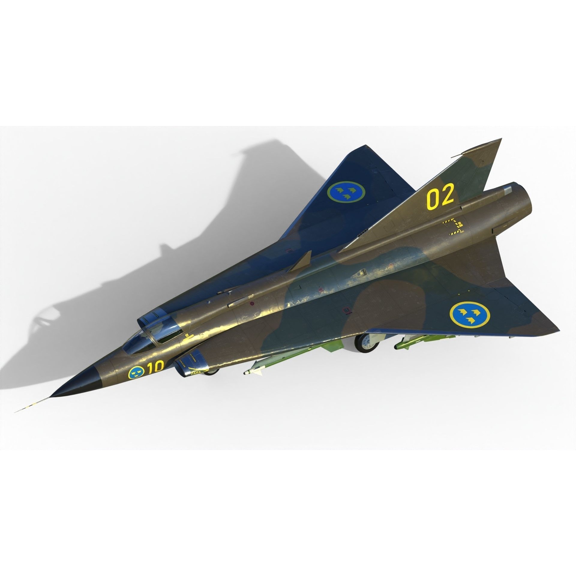 Saab 35 Draken - Game-Ready 3D Model - View 10