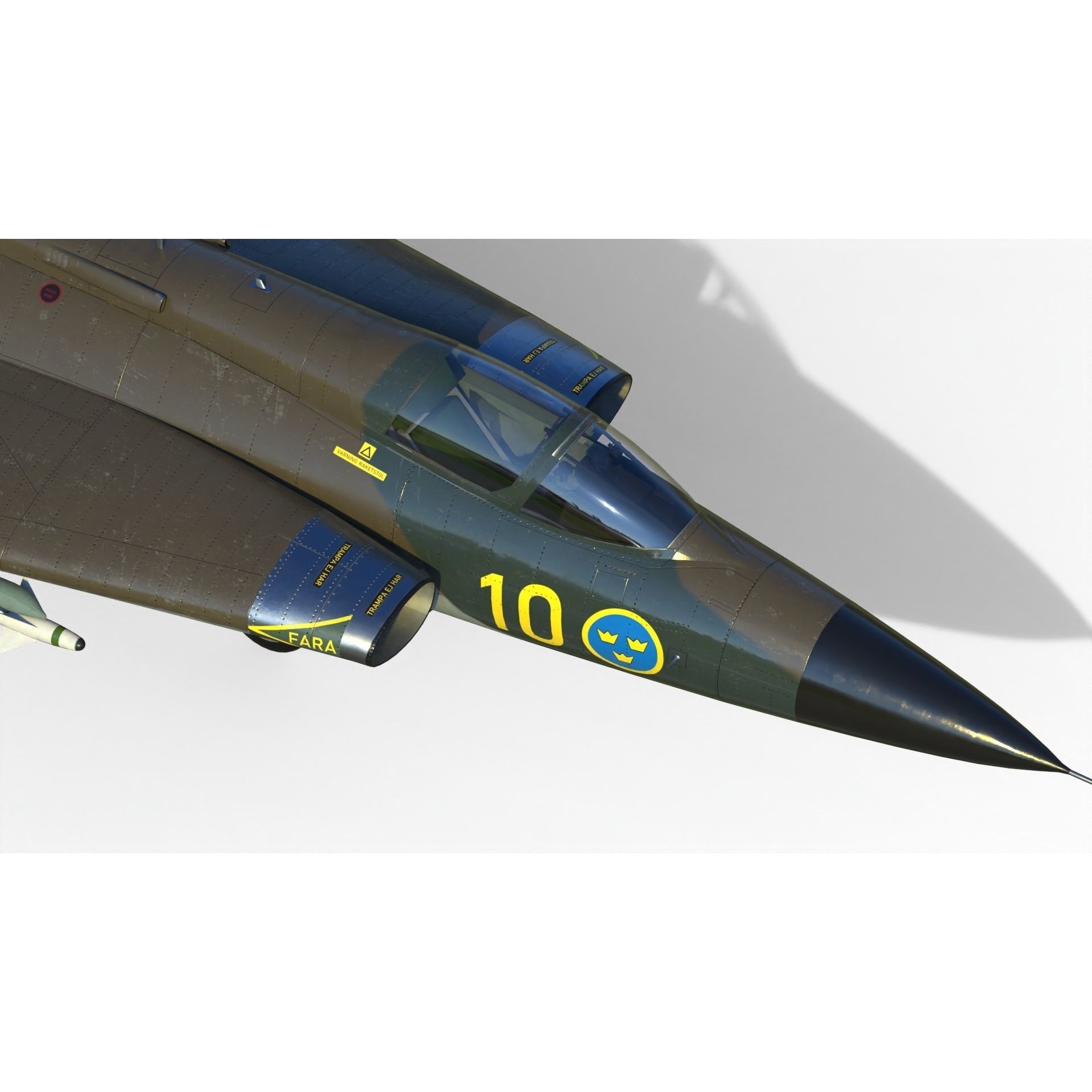 Saab 35 Draken - Game-Ready 3D Model - View 12