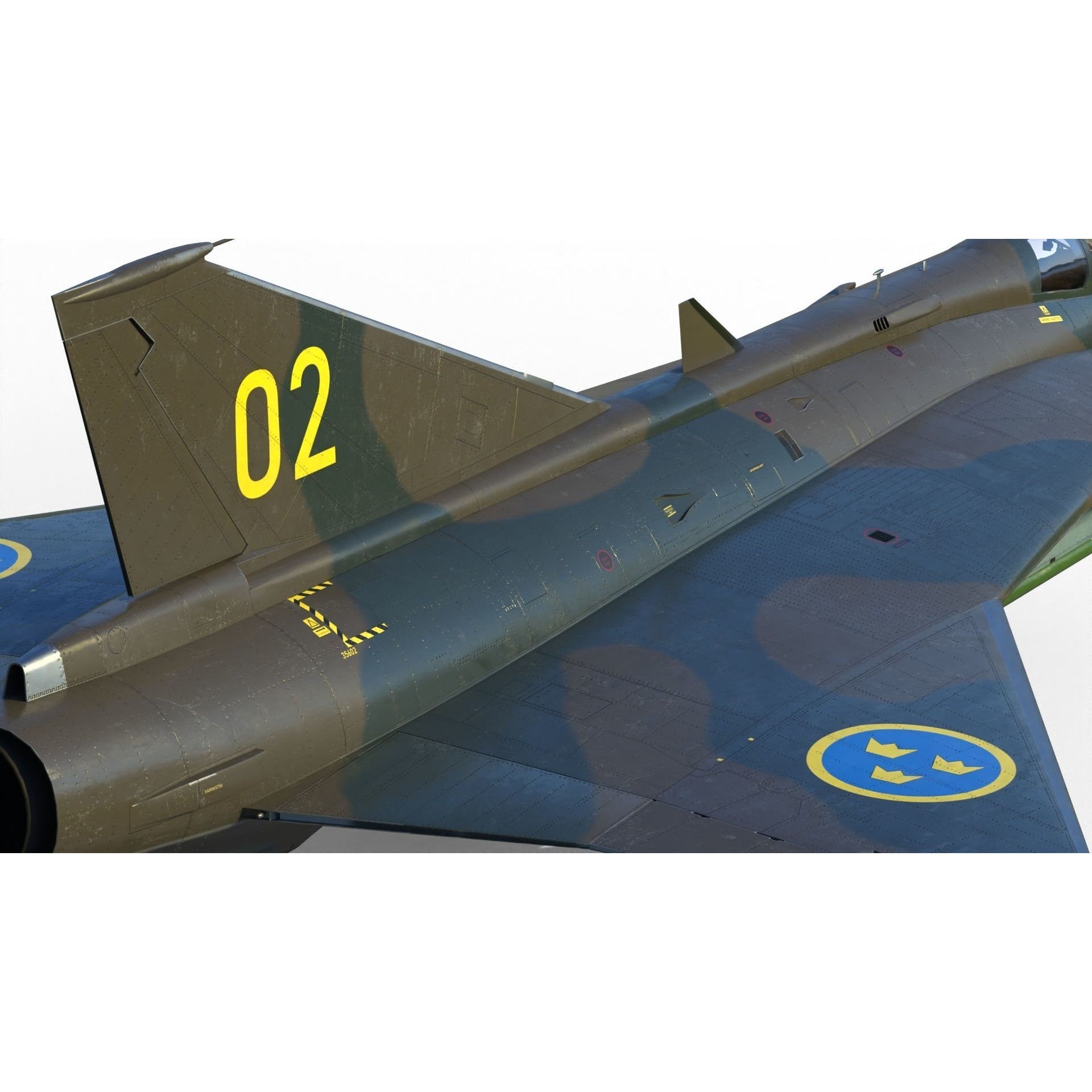 Saab 35 Draken - Game-Ready 3D Model - View 13