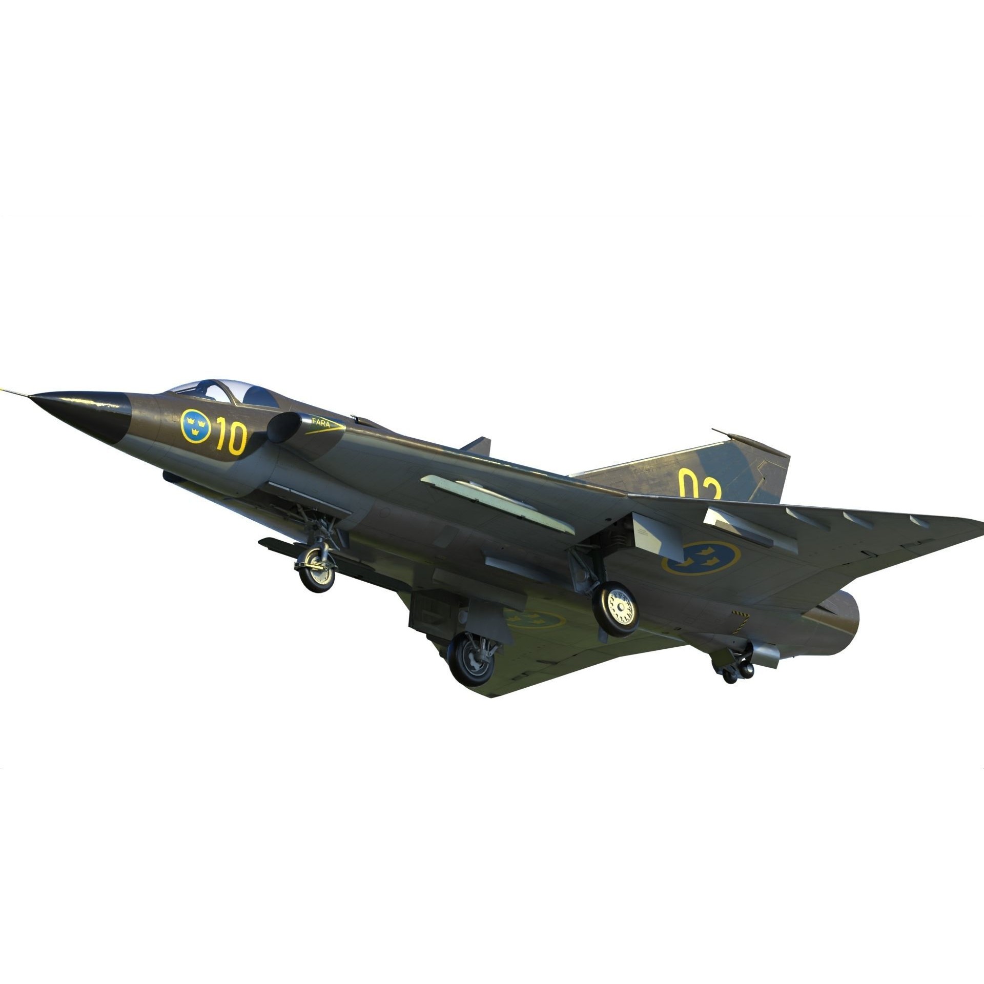 Saab 35 Draken - Game-Ready 3D Model - View 15