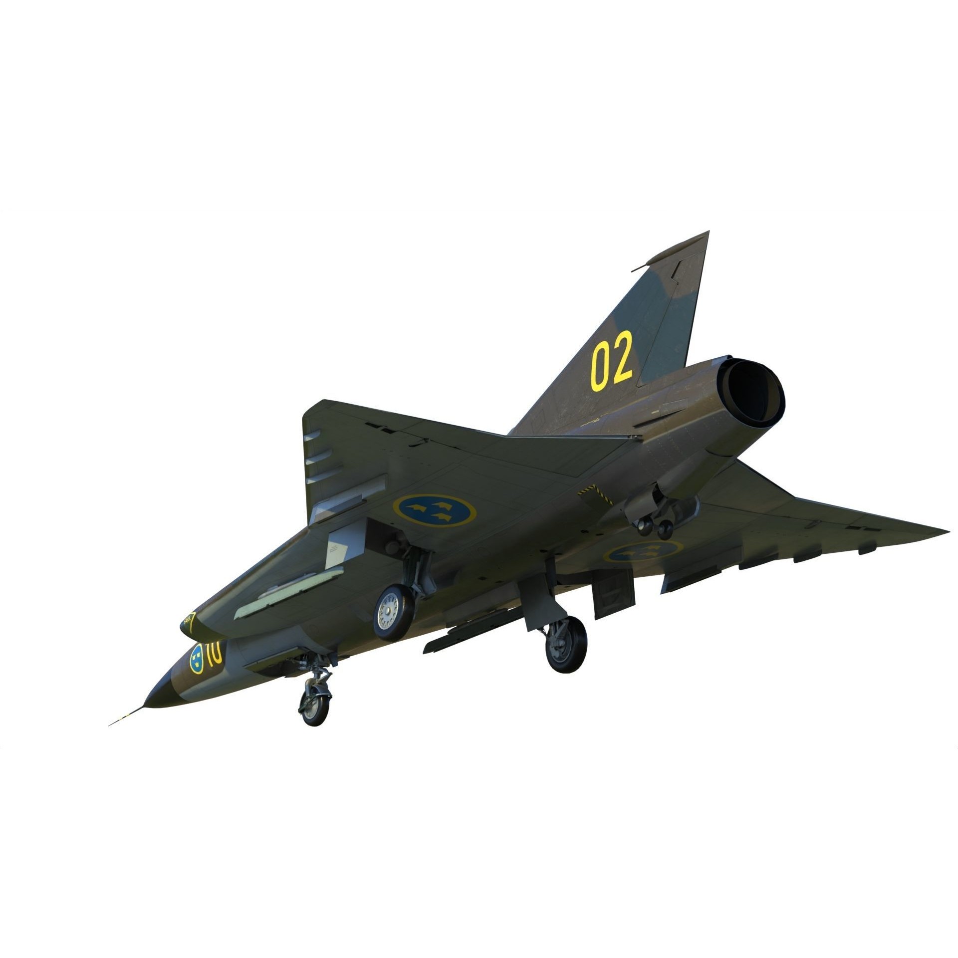 Saab 35 Draken - Game-Ready 3D Model - View 4