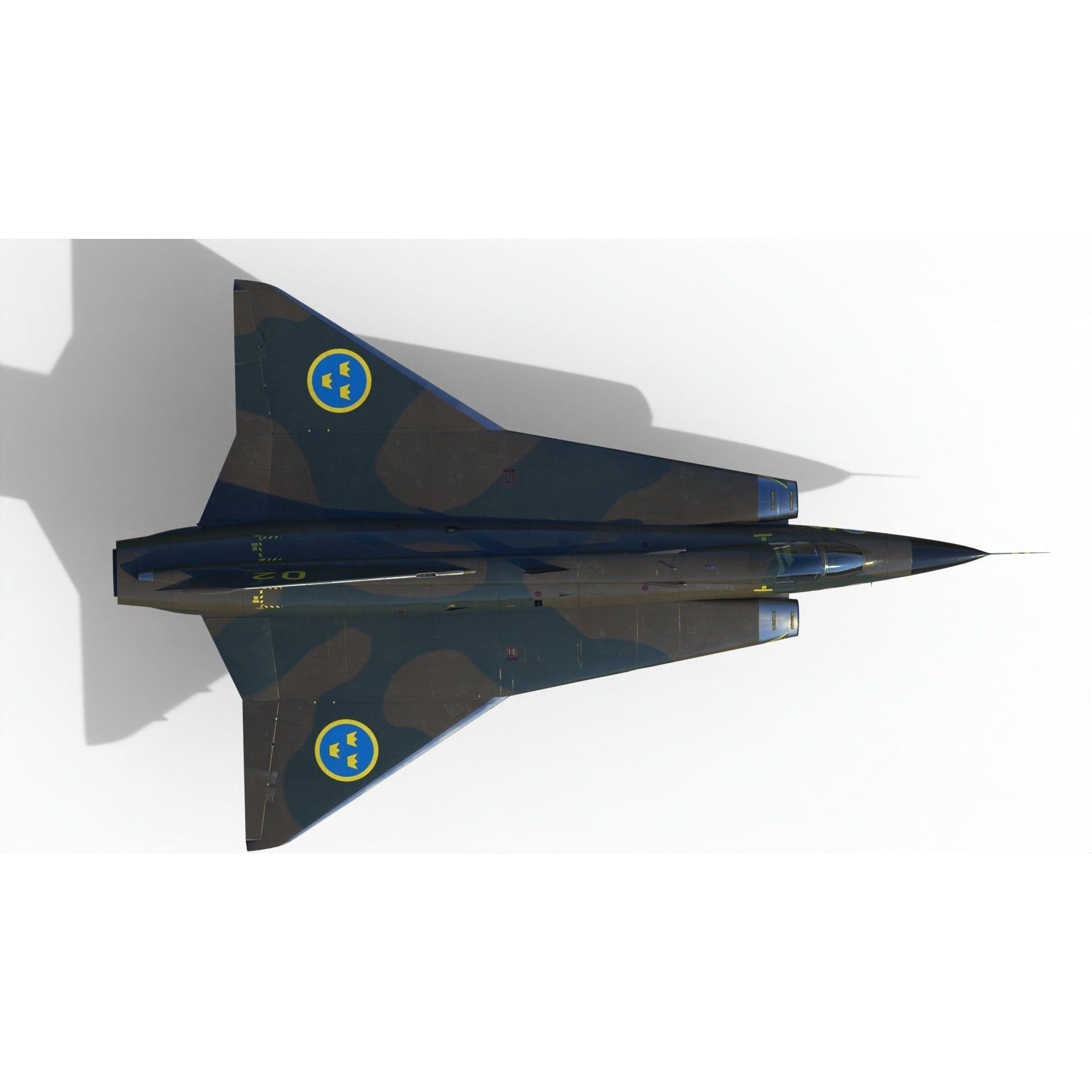 Saab 35 Draken - Game-Ready 3D Model - View 6