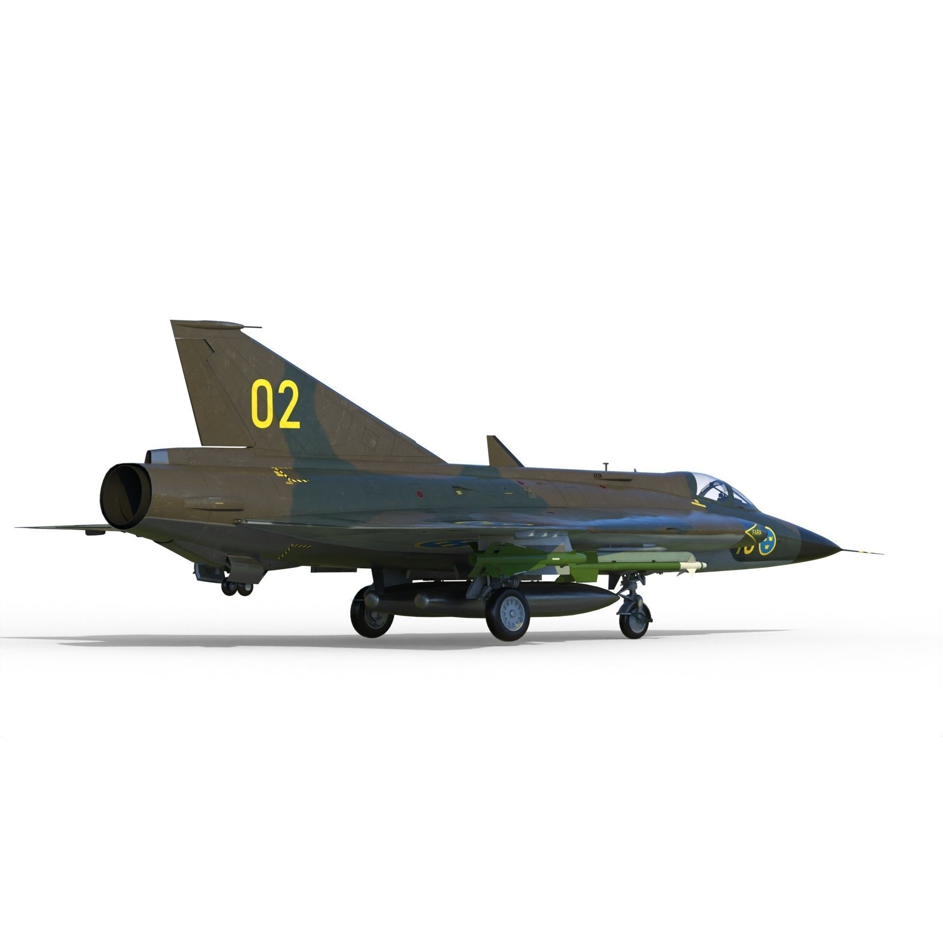 Saab 35 Draken - Game-Ready 3D Model - View 8