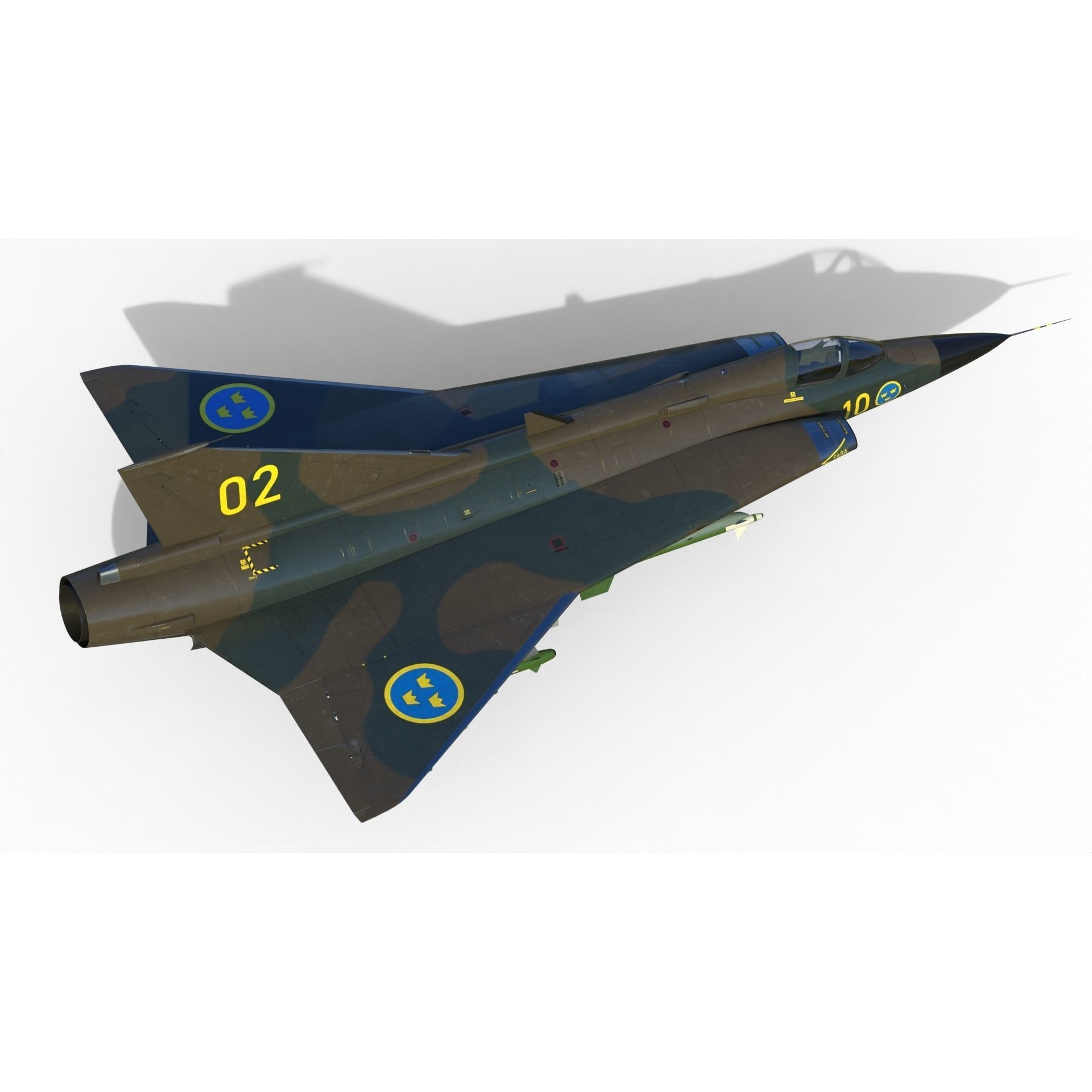 Saab 35 Draken - Game-Ready 3D Model - View 9