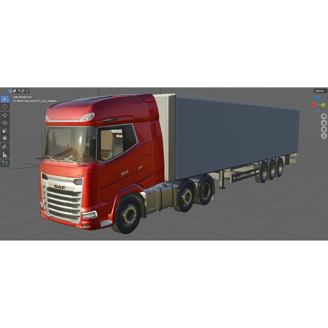 DAF XG Semi Truck 3D Model – High Poly Game Asset, FBX, OBJ - View 19