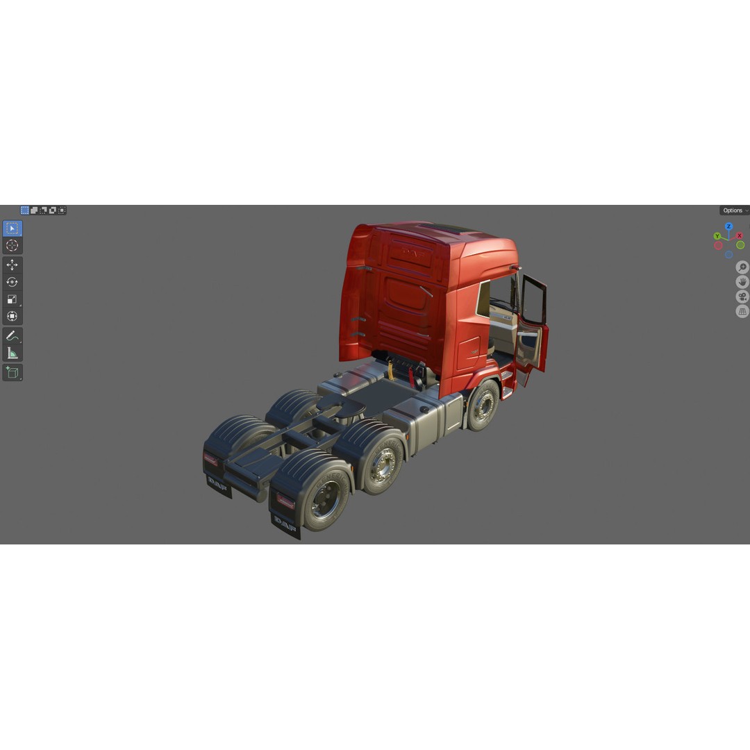 DAF XG Semi Truck 3D Model – High Poly Game Asset, FBX, OBJ - View 21