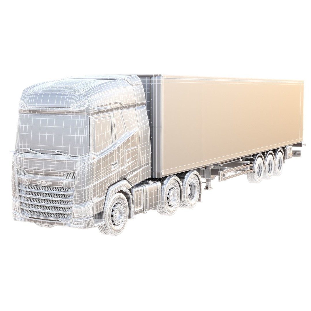 DAF XG Semi Truck 3D Model – High Poly Game Asset, FBX, OBJ - View 22