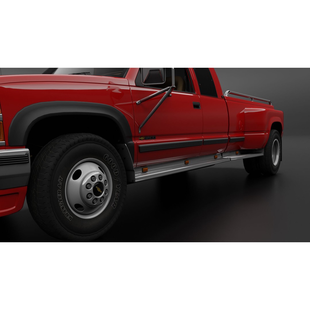 Chevy 3500 Dually Pickup Truck 3D Model – High Poly Game Asset, FBX - View 17