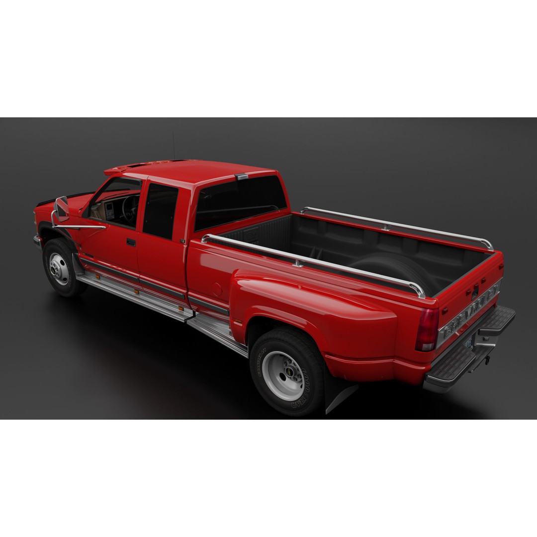 Chevy 3500 Dually Pickup Truck 3D Model – High Poly Game Asset, FBX - View 20