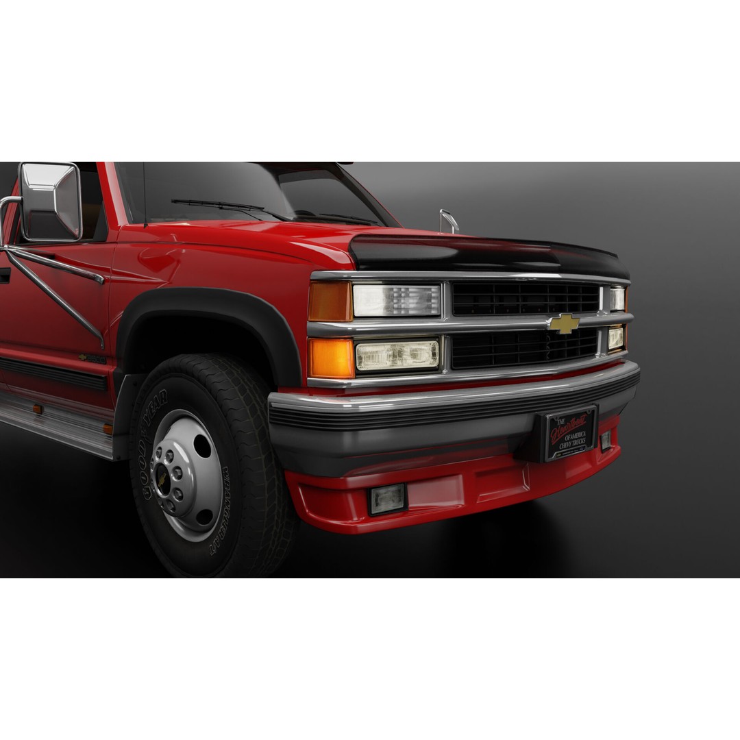 Chevy 3500 Dually Pickup Truck 3D Model – High Poly Game Asset, FBX - View 22