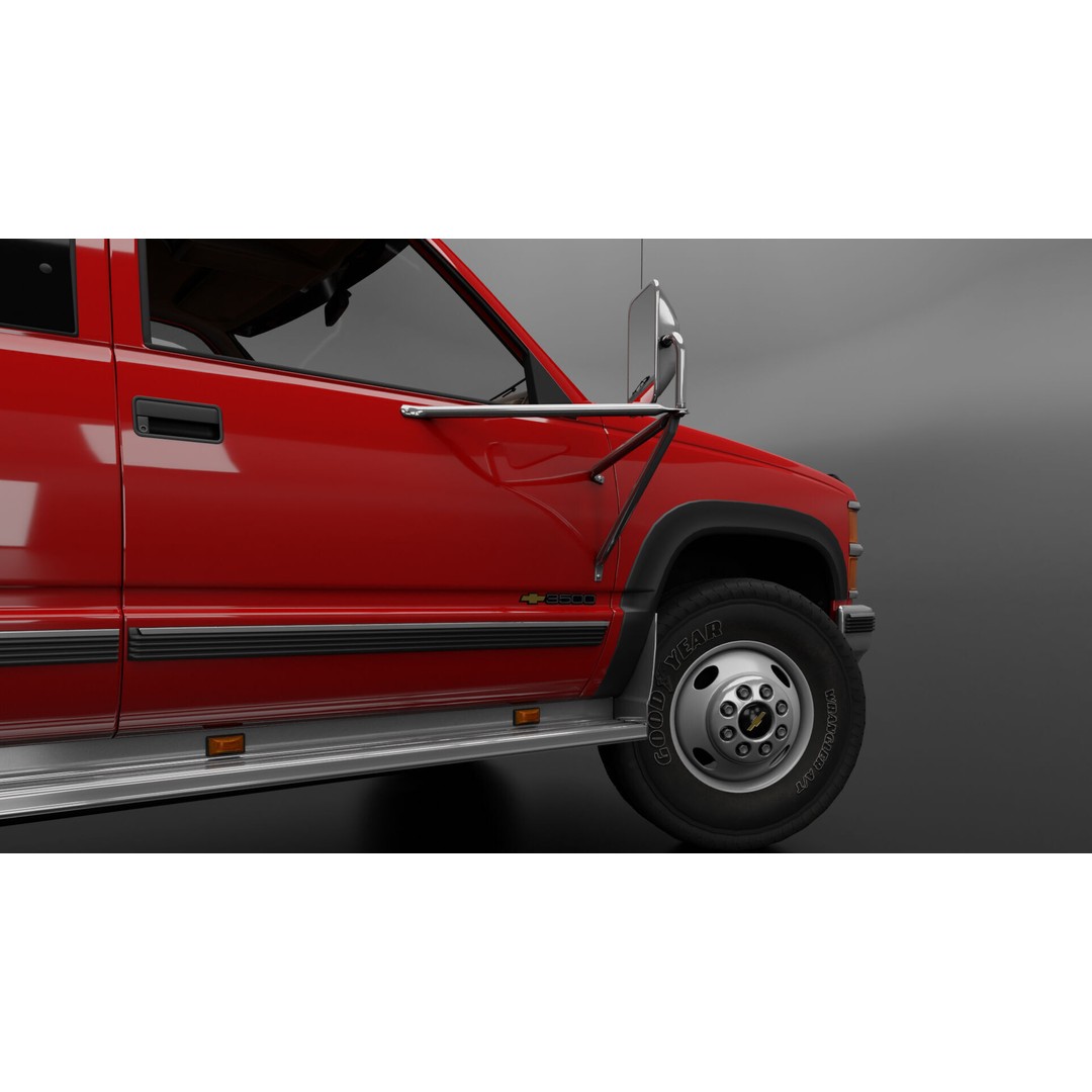 Chevy 3500 Dually Pickup Truck 3D Model – High Poly Game Asset, FBX - View 25
