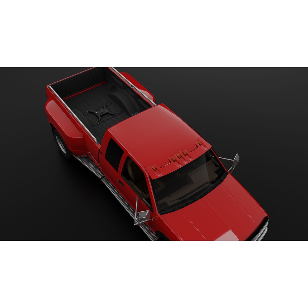 Chevy 3500 Dually Pickup Truck 3D Model – High Poly Game Asset, FBX - View 26