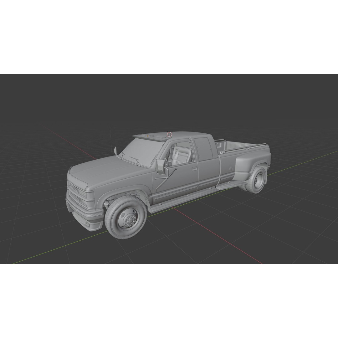 Chevy 3500 Dually Pickup Truck 3D Model – High Poly Game Asset, FBX - View 27