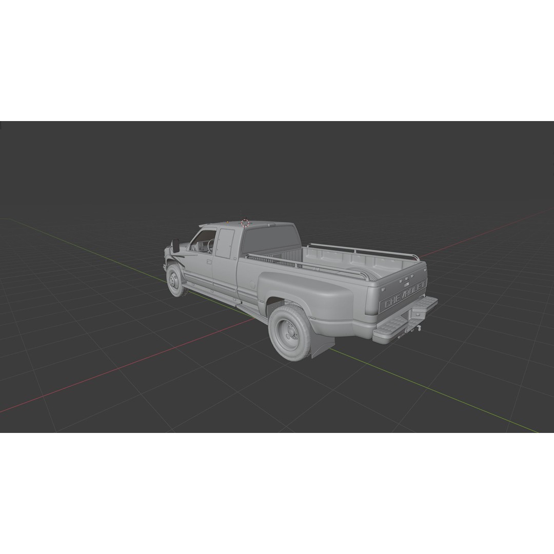 Chevy 3500 Dually Pickup Truck 3D Model – High Poly Game Asset, FBX - View 29