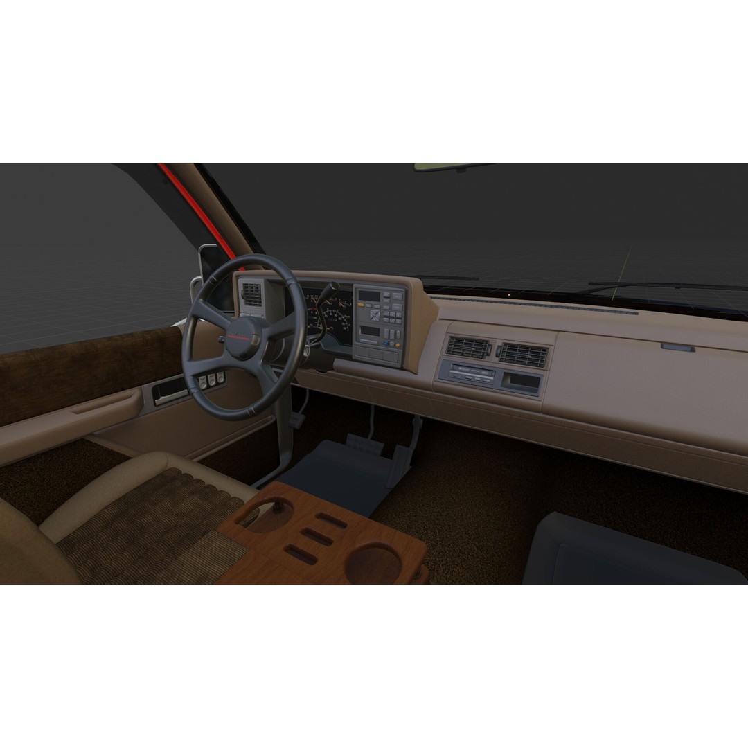 Chevy 3500 Dually Pickup Truck 3D Model – High Poly Game Asset, FBX - View 32