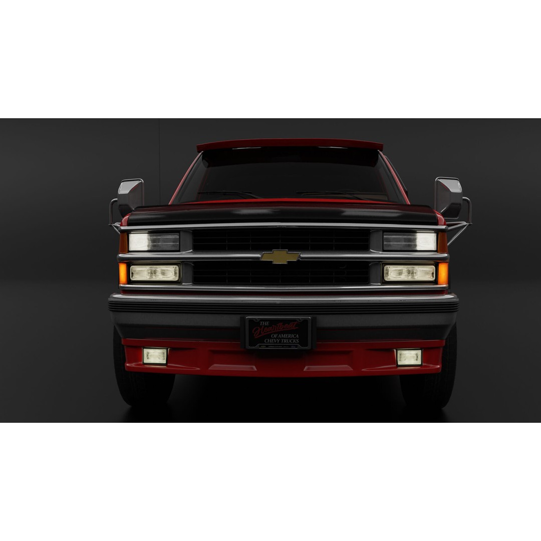 Chevy 3500 Dually Pickup Truck 3D Model – High Poly Game Asset, FBX - View 4