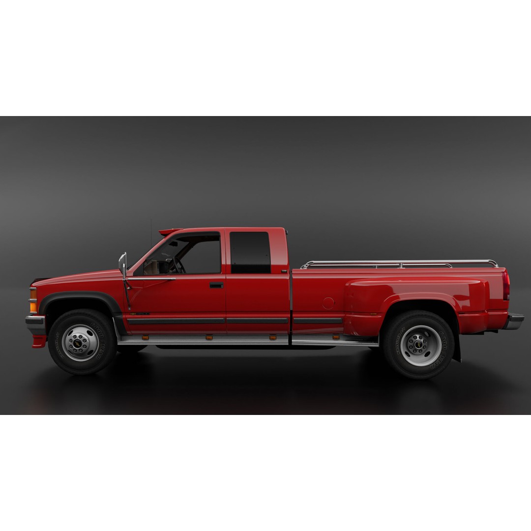 Chevy 3500 Dually Pickup Truck 3D Model – High Poly Game Asset, FBX - View 6