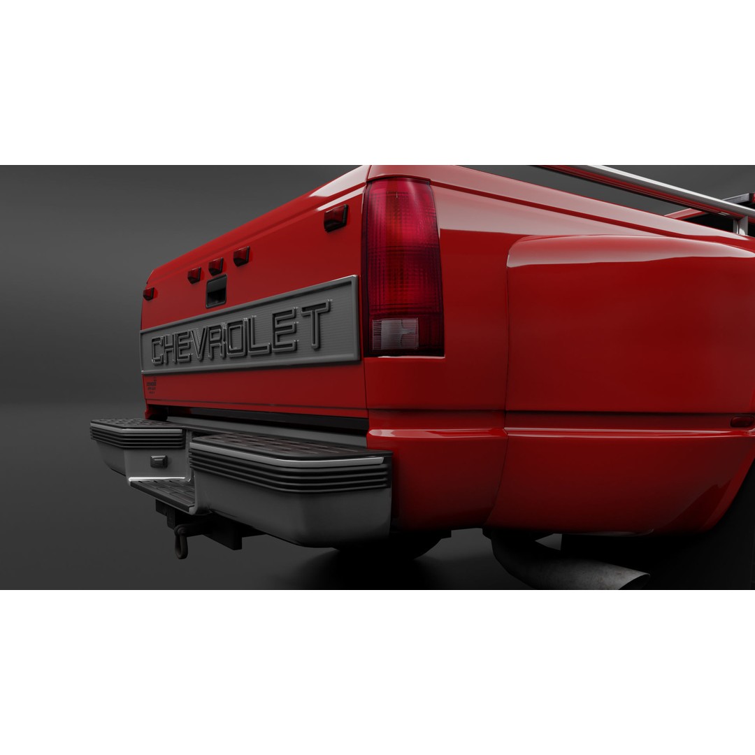 Chevy 3500 Dually Pickup Truck 3D Model – High Poly Game Asset, FBX - View 7