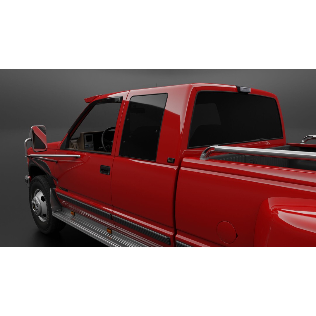 Chevy 3500 Dually Pickup Truck 3D Model – High Poly Game Asset, FBX - View 8