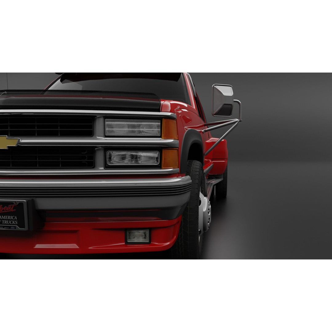 Chevy 3500 Dually Pickup Truck 3D Model – High Poly Game Asset, FBX - View 9