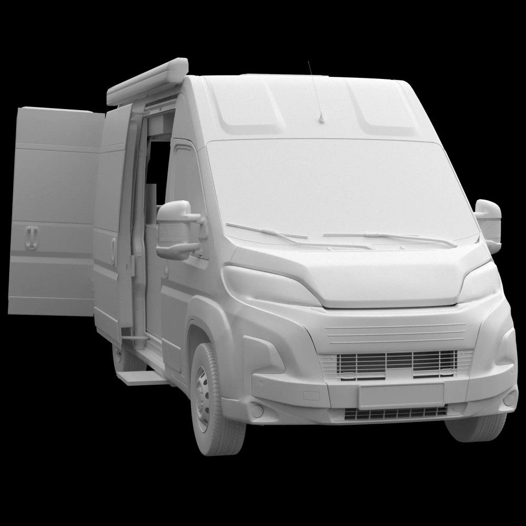 Camper Van L2H2 3D Model – Detailed Vehicle for Archviz and Design - View 14