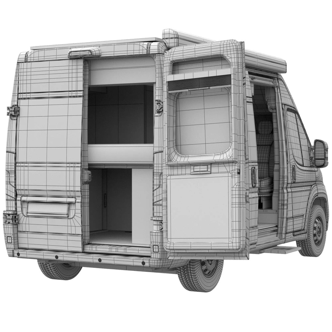 Camper Van L2H2 3D Model – Detailed Vehicle for Archviz and Design - View 16