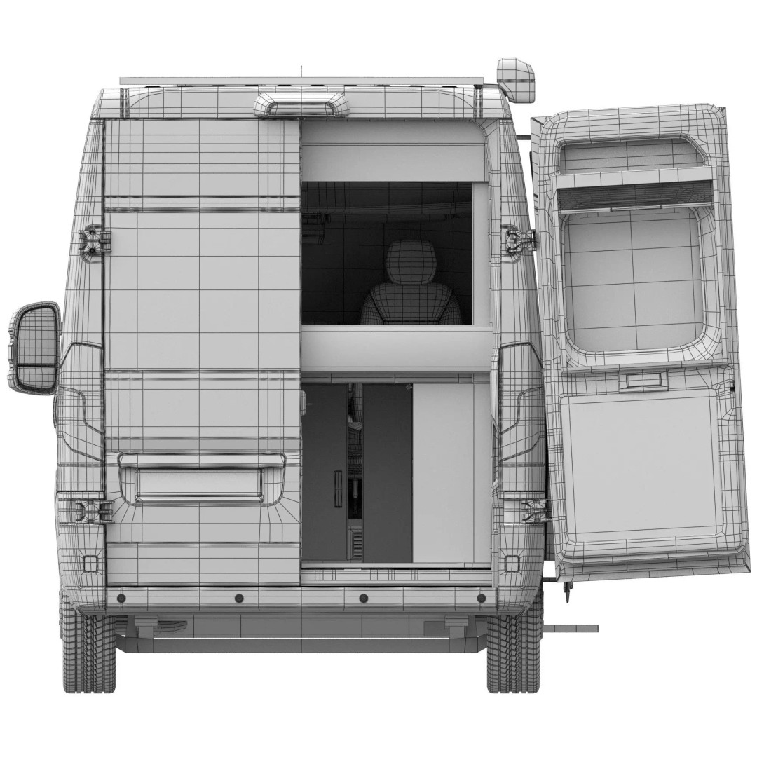 Camper Van L2H2 3D Model – Detailed Vehicle for Archviz and Design - View 19