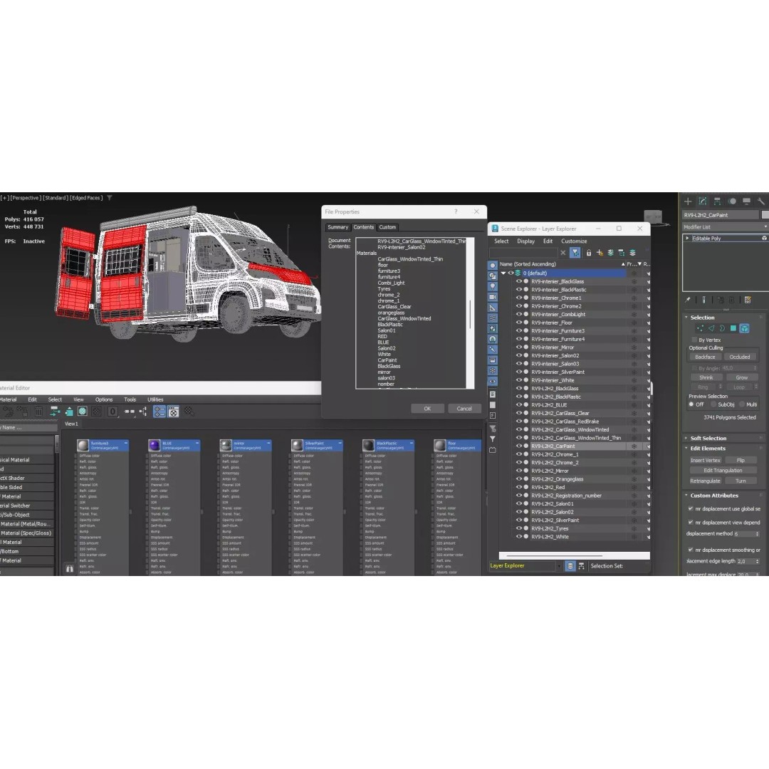 Camper Van L2H2 3D Model – Detailed Vehicle for Archviz and Design - View 30