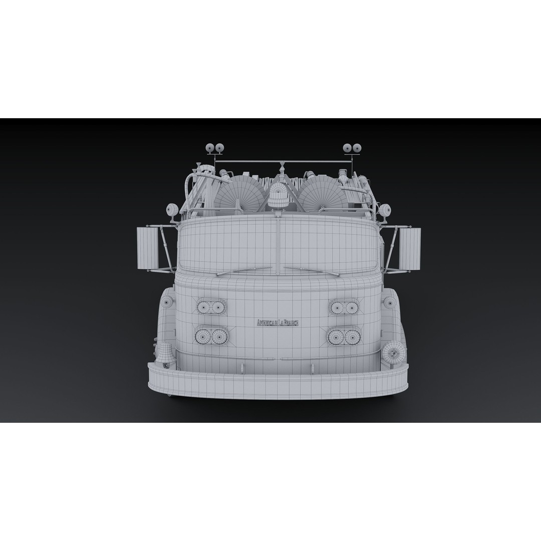American La France 900 Fire Truck 3D Model – Low Poly PBR Game Asset, FBX - View 36