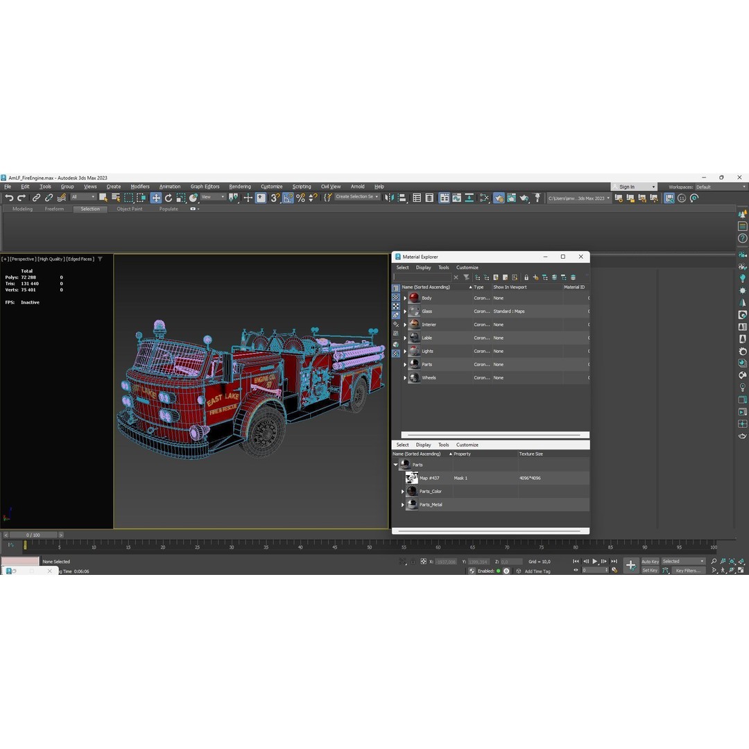 American La France 900 Fire Truck 3D Model – Low Poly PBR Game Asset, FBX - View 39