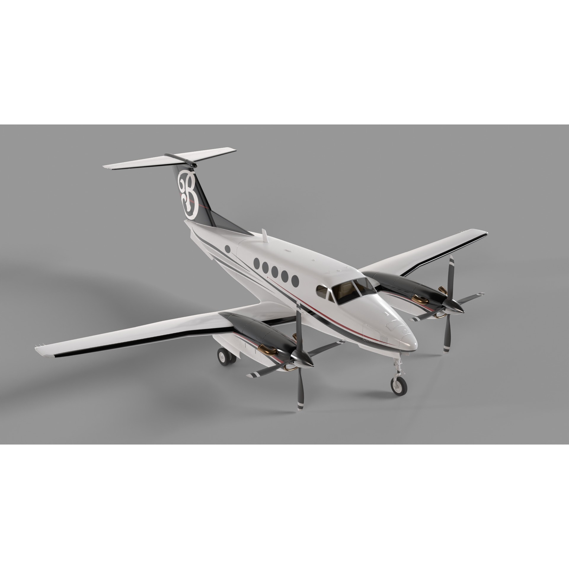 Beechcraft King Air - Game-Ready 3D Model - View 10