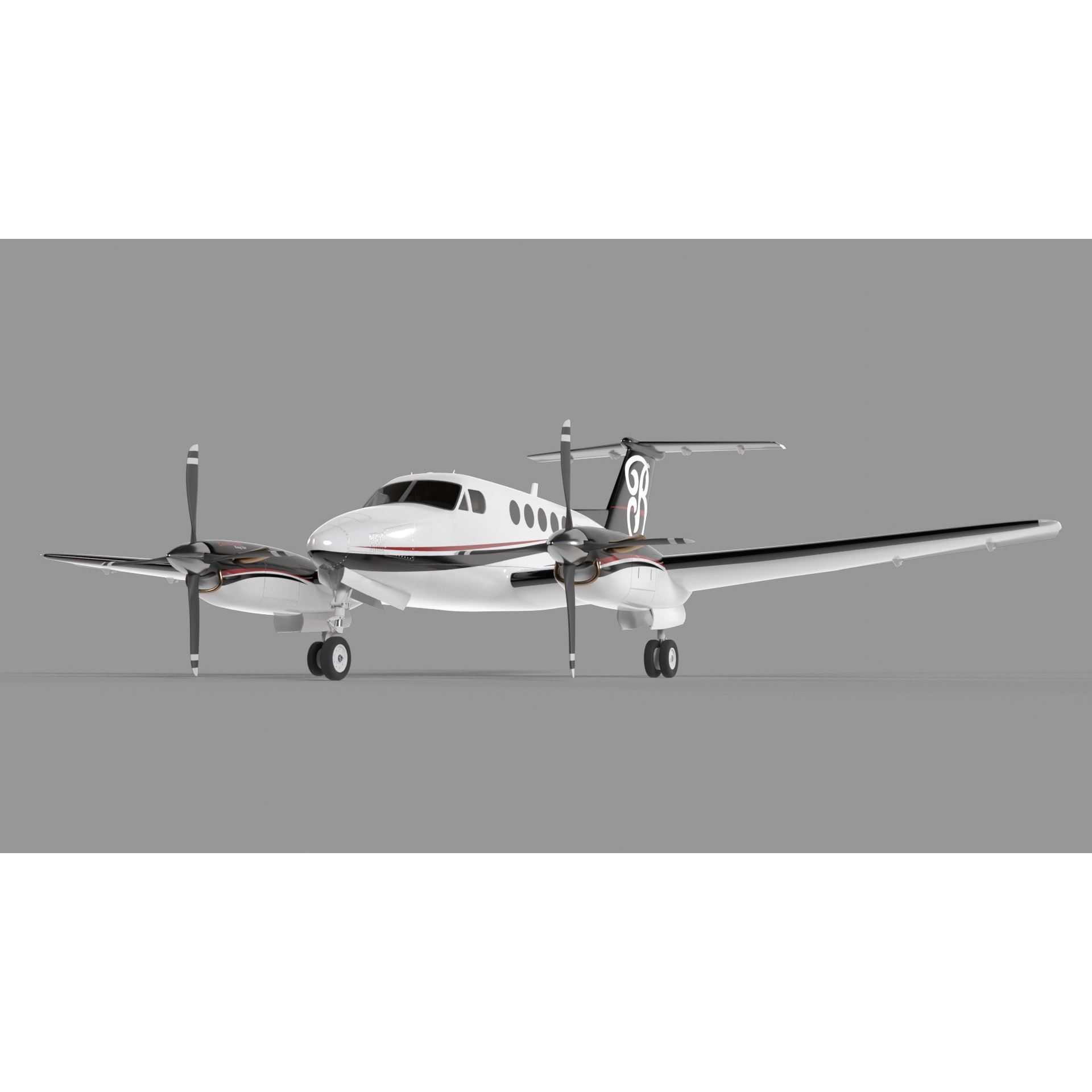 Beechcraft King Air - Game-Ready 3D Model - View 12