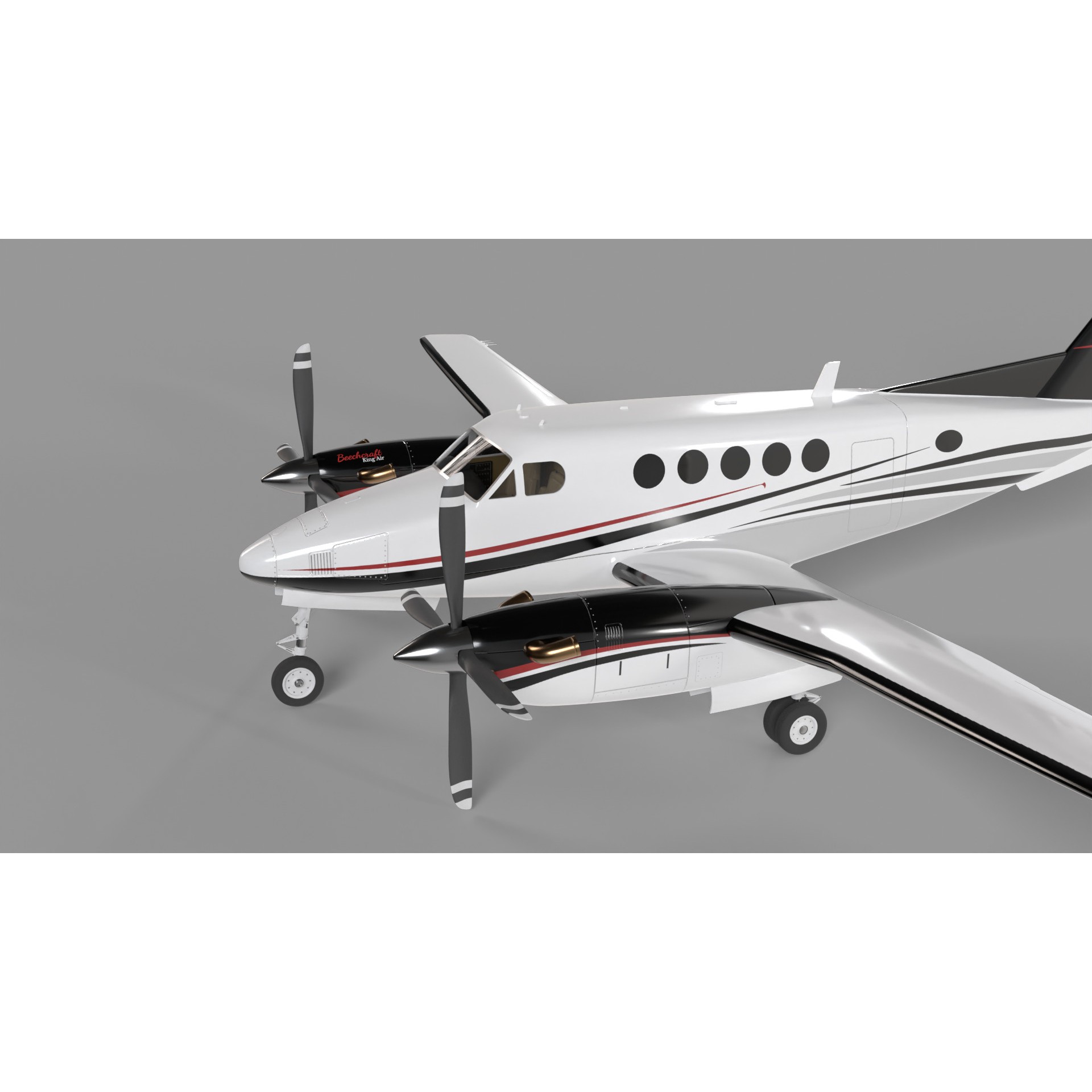 Beechcraft King Air - Game-Ready 3D Model - View 14