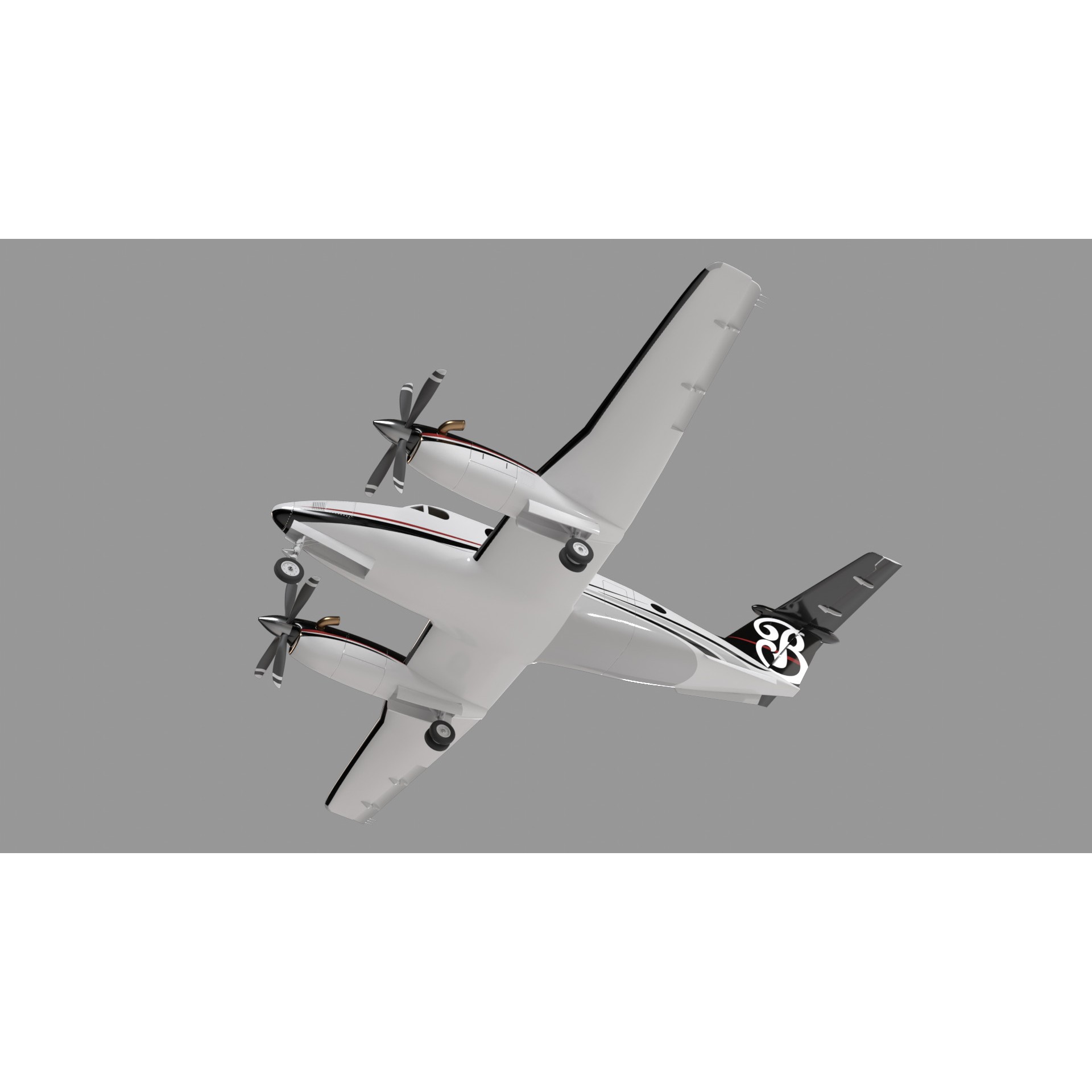 Beechcraft King Air - Game-Ready 3D Model - View 19