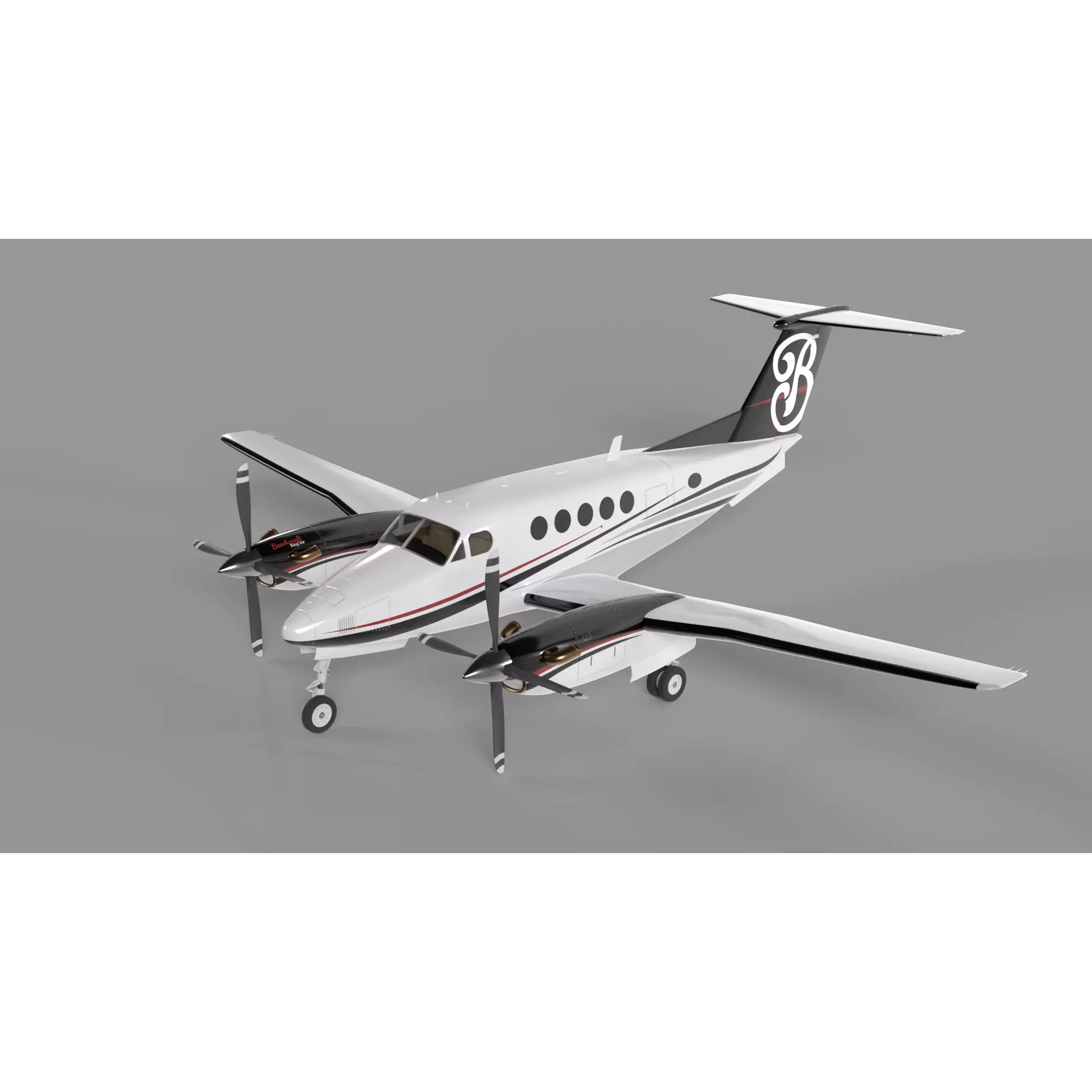 Beechcraft King Air - Game-Ready 3D Model - View 2