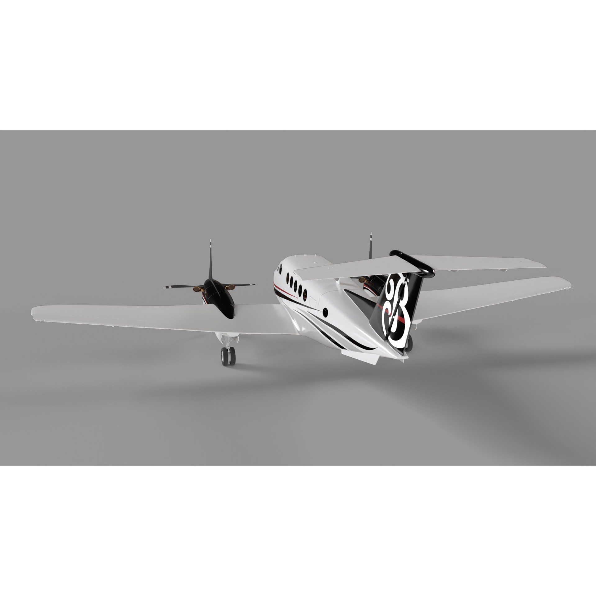 Beechcraft King Air - Game-Ready 3D Model - View 5