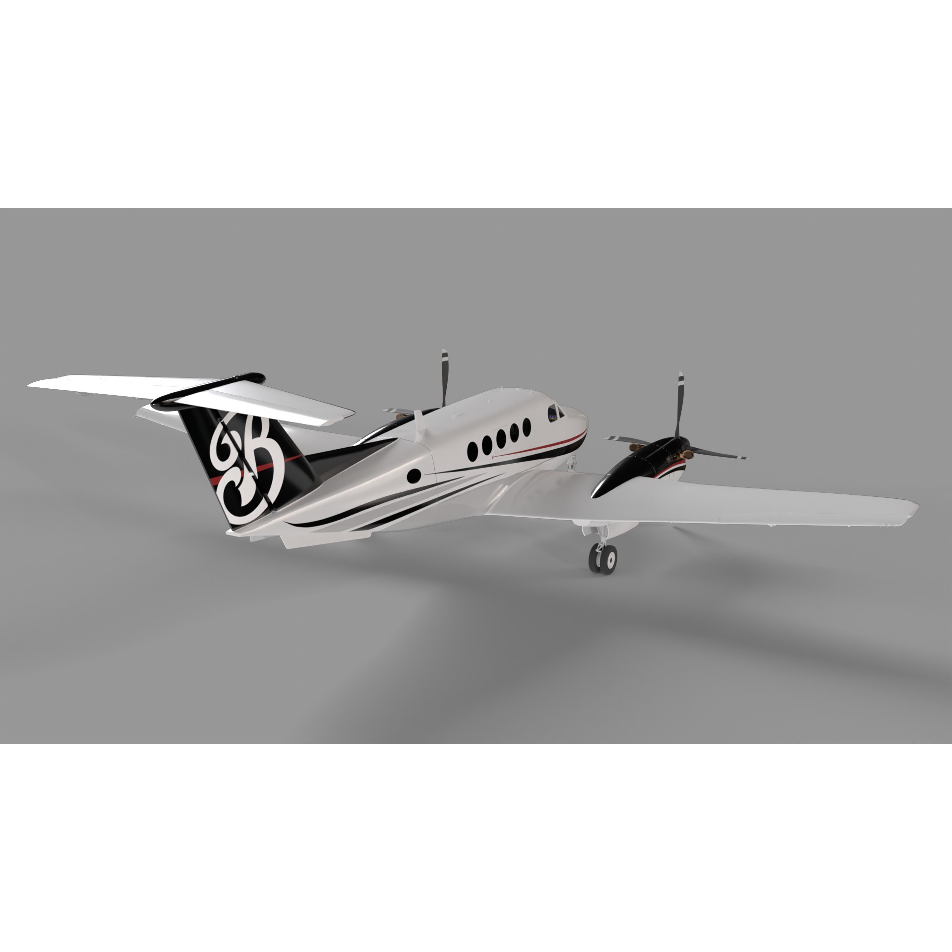 Beechcraft King Air - Game-Ready 3D Model - View 7